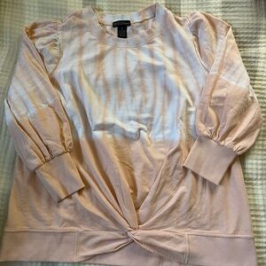 Design 365 Women's Light Peach Twist Front Sweatshirt